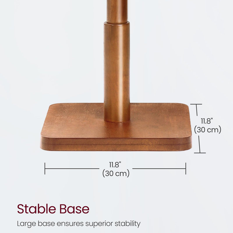 Rubber Freestanding 8 - Hook Coat Rack, Dark Walnut