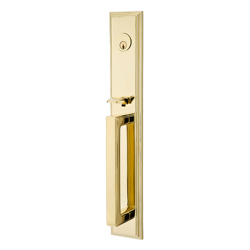 Melrose Mortise Dummy Handleset, Polished Brass, Providence Knob, Left Handed