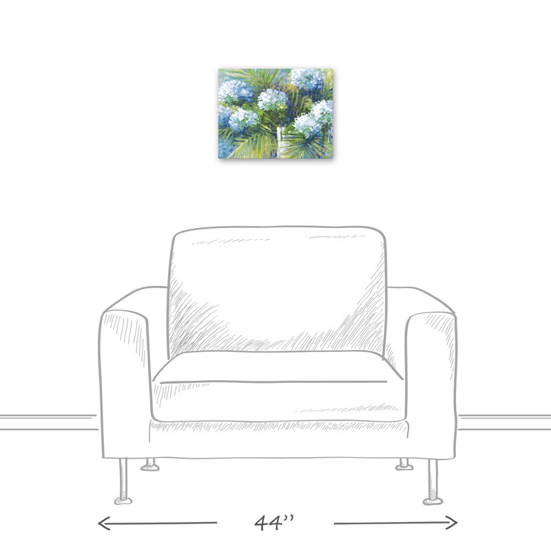 Lilas bleus sur toile, H 11 po x l 14 po x P 1,25 po