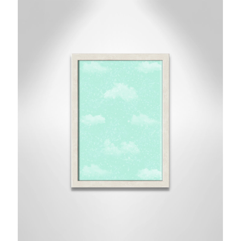 Art unique de nuages scintillants, H 15 po x l 11 po x P 1,1875 po, Encadré de boîte à grain de bois blanc