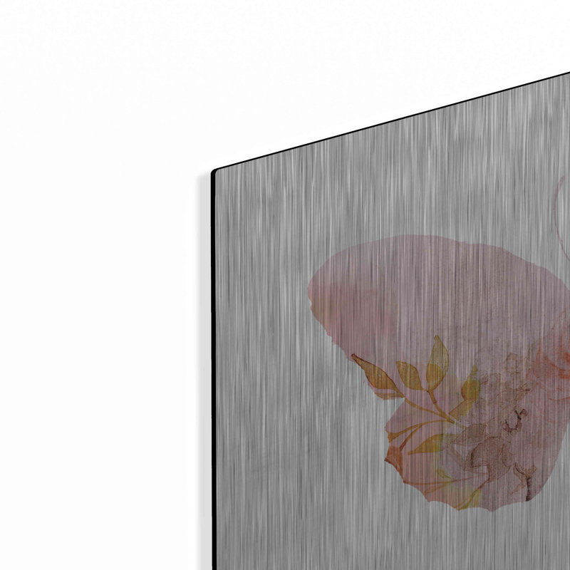 Art mural en métal Rosalind Wheeler «Meadow Flora Butterfly» par Bluebird Barn, H 16 po x l 24 po