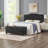 Upholstered Tufted Button Storage Bench ,Faux Leather Entry Bench With Spindle Wooden Legs, Bed Bench- Black