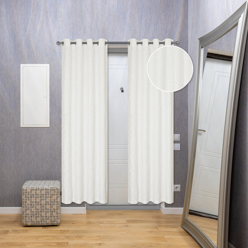 Room Darkening Curtain Pair, 54" W x 96" H, White