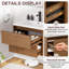 Meuble-lavabo mural de 24 po avec lavabo â€“ Meuble-lavabo suspendu dotÃ© de 2 tiroirs de rangement spacieux, comprenant un lavabo en cÃ©ramique blanche, un robinet et un siphon-359022176