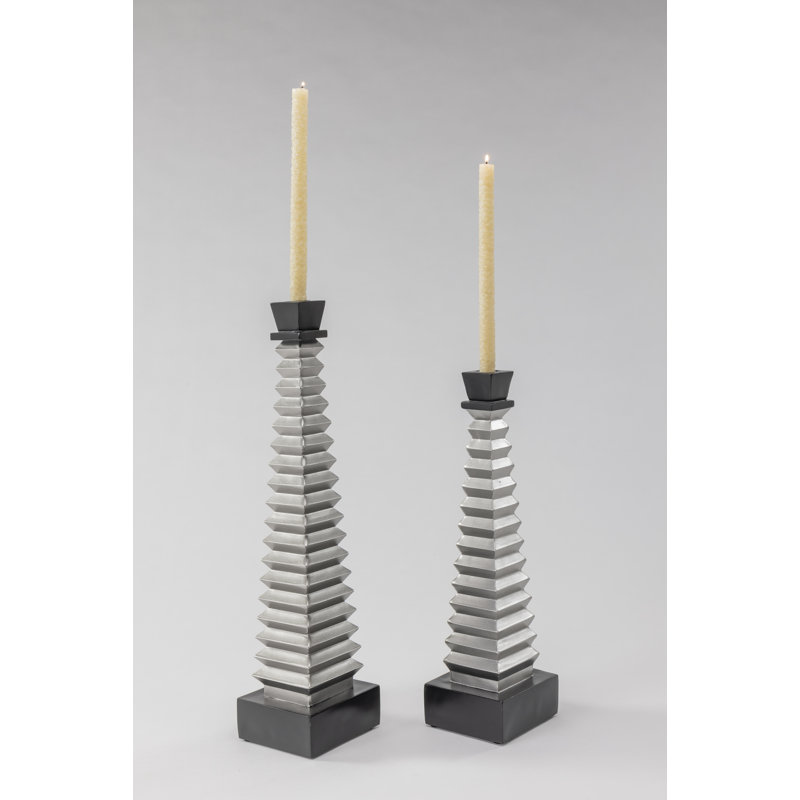 Candle Holder, 23" H x 5" W x 5" D, Silver