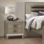 Glamour champagne finition chambre 1pc table de chevet 2 pieds en acrylique table de chevet table de luxe garniture de miroir biseauté