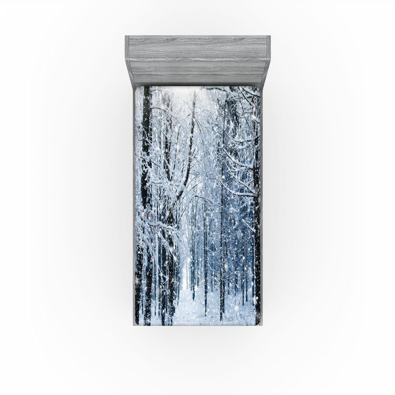 Ensemble de 2 draps-housse Ambesonne Winter, Drap-housse de taille simple
