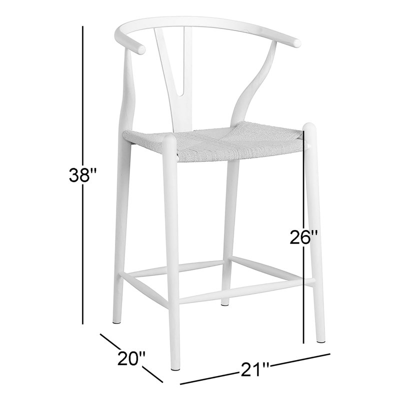 Tabouret de bar / de comptoir en bois massif Fairbanks, Tabouret de comptoir (siège d'une hauteur de 26 p, Noyer, Naturel