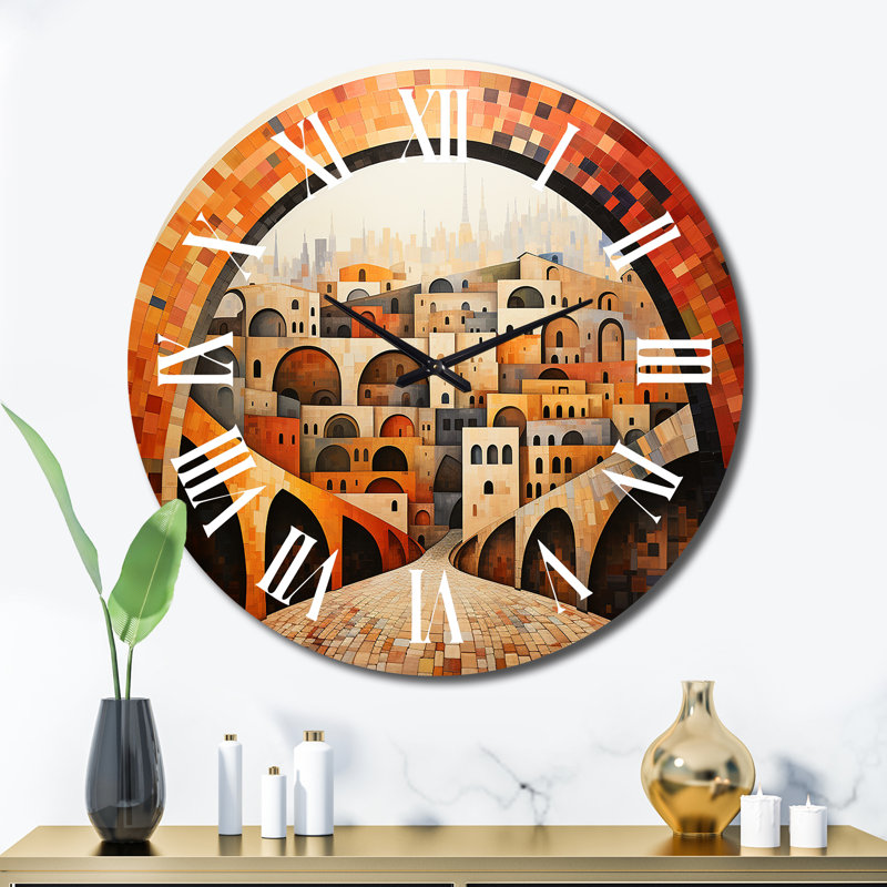 Horloge murale Orange Bridge, Très grand