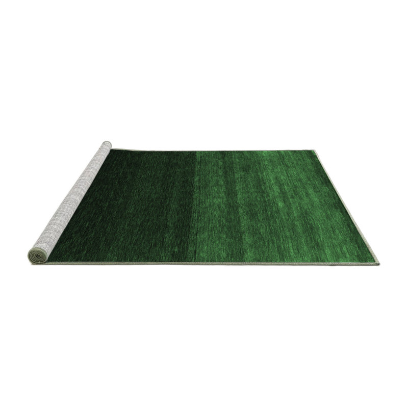 Tapis contemporains vert émeraude lavable à la machine 1780, Carré 7 pi