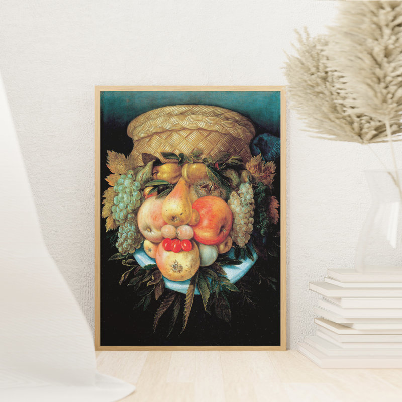 Tête réversible avec panier de fruits par Giuseppe Arcimboldo, reproduction d'art sur toile, œuvre d'art peintre italien