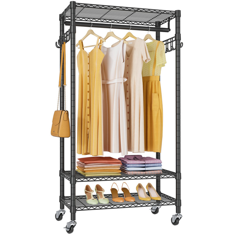  VIPEK R3 Medium 23.6" Rolling Clothes Rack, Heavy Duty Clothing Rack with Lokcable Wheels (Black)