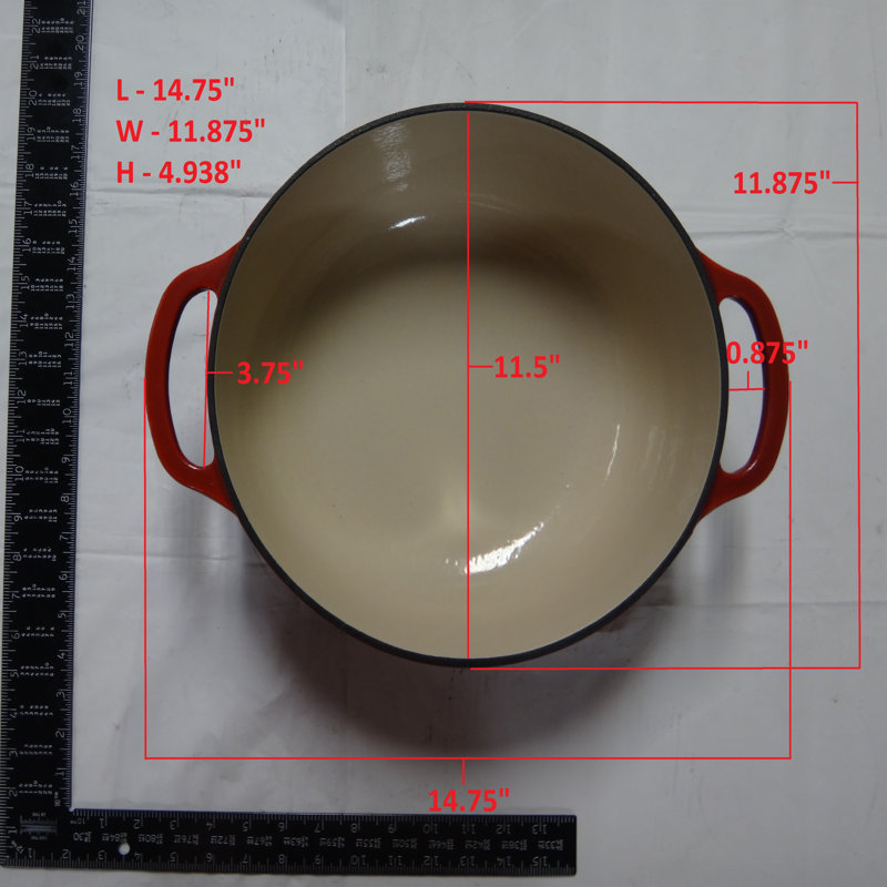 Red Enameled Cast Iron 7.5 Quart Dutch Oven