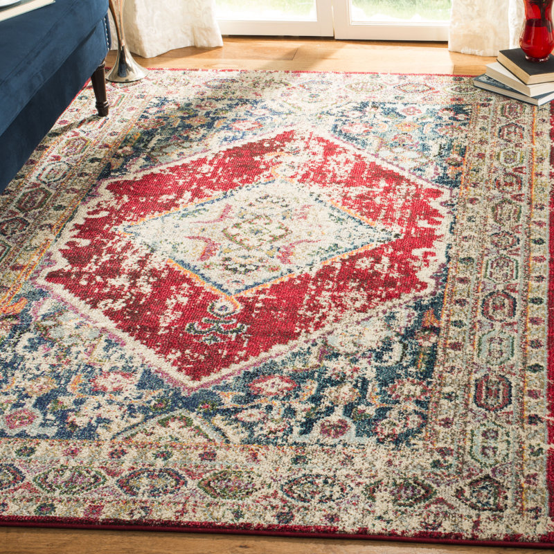 Tapis ivoire / rouge Hertzler, Rectangle 8 pi x 10 pi