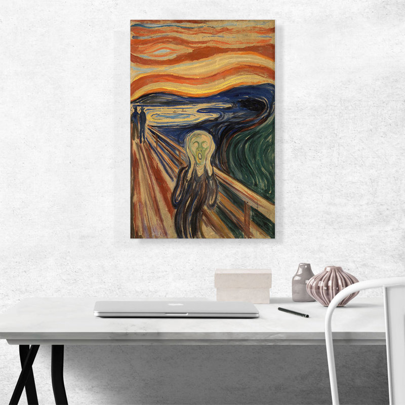 «The Scream 1910» par Edvard Munch, reproduction d'art sur toile tendue, H 26 po x l 18 po x 1,5 po