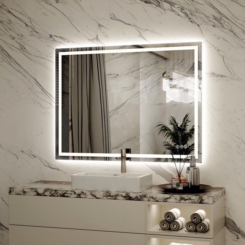 Super Bright LED Bathroom Vanity Mirror with Frontlit & Backlit Lighting, 3-Color Temperature, Anti-Fog, with UL, RoHS, ETL & 3-Year Warranty