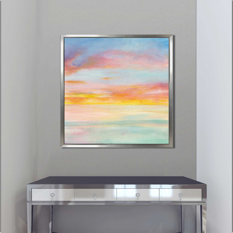 «Pastel Sky I», reproduction de peinture acrylique sur toile, H 18 po x l 18 po x P 1 po, Toile tendue
