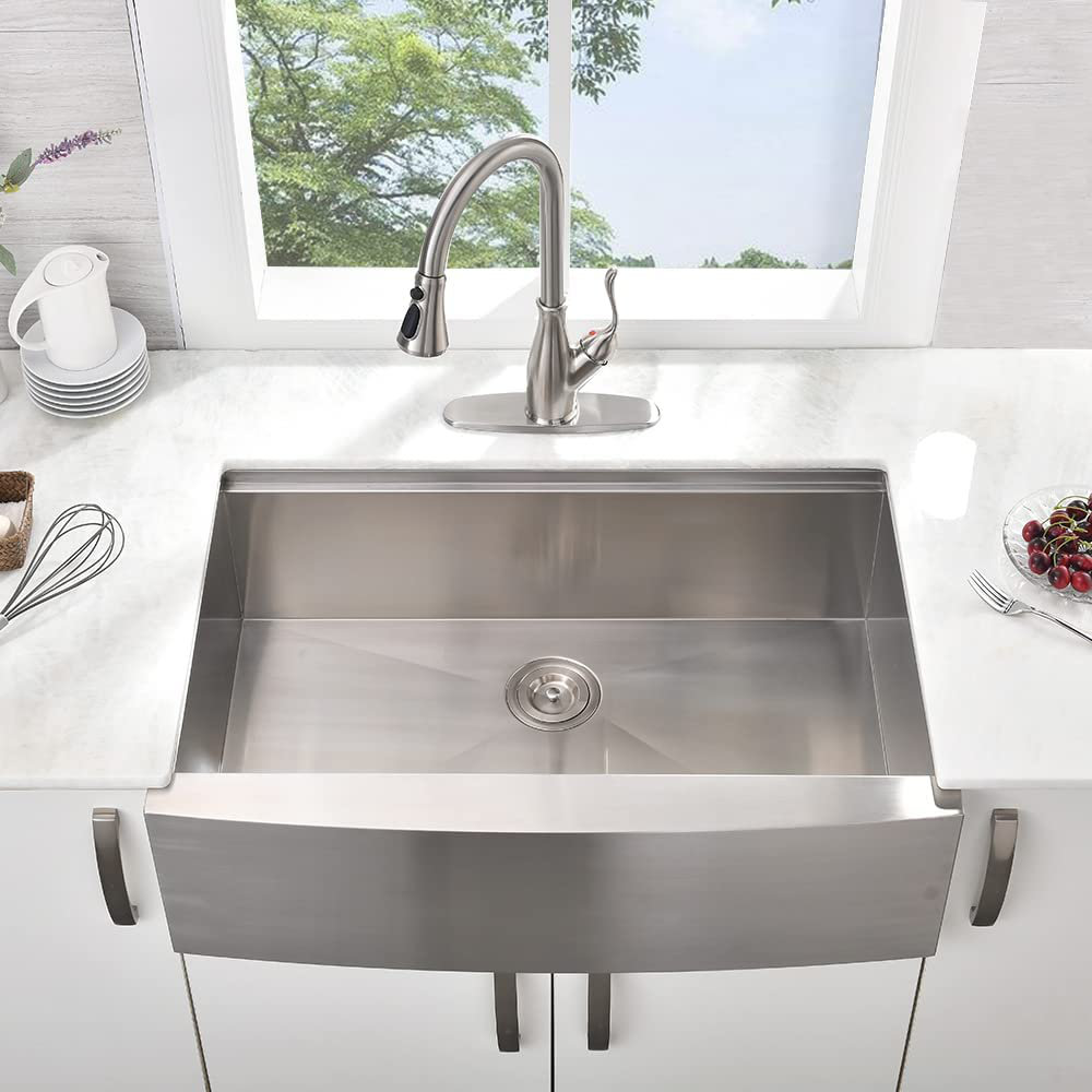 Handmade Farmhouse Stainless Steel 30 in. x 20 in. Single Bowl Kitchen Sink  with Drying Rack