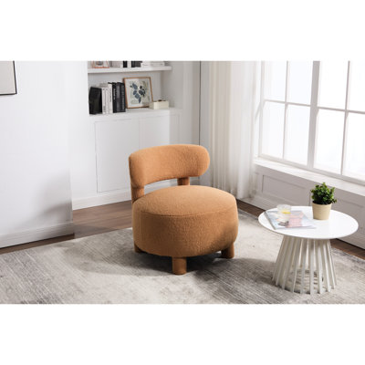 Chaise d'appoint rembourrée, sans accoudoirs, kaki, courbée, coin lecture, chambre à coucher, rembourrage en mousse souple, capacité de 250 lb, chaise en tissu kaki de 30 minutes avec pieds en bois massif et ergonomique