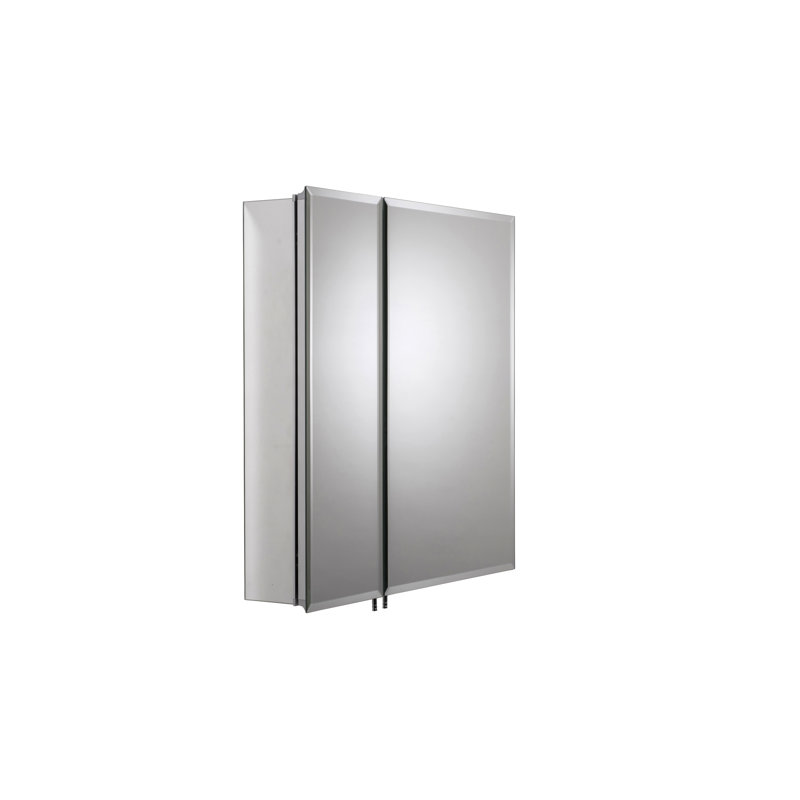 610mm W 661mm H Frameless Medicine Cabinet Mirror 5 Adjustable