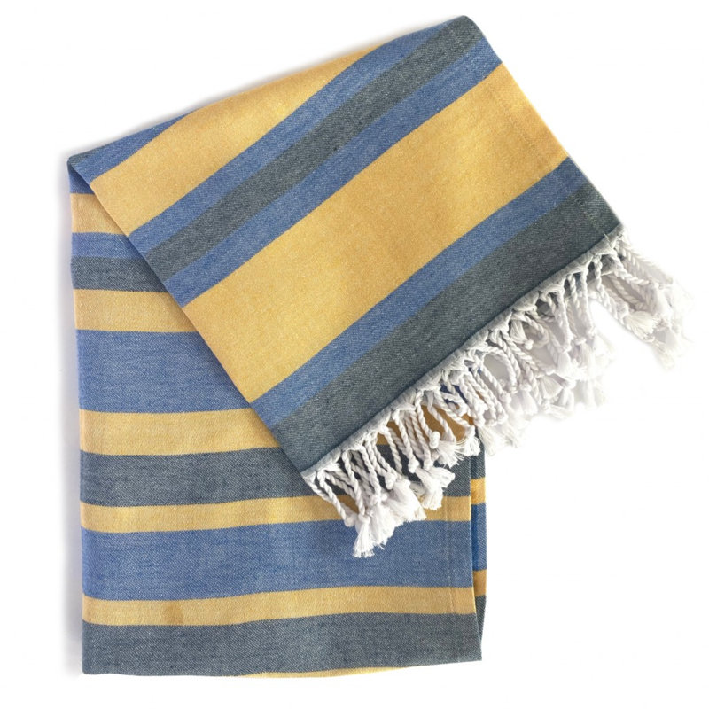 Couverture de plage , Denim / jaune