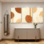 Abstrait, feuilles tropicales et formes géométriques, art mural tendu sur toile, impression de style bohème moderne (ensemble de 3)