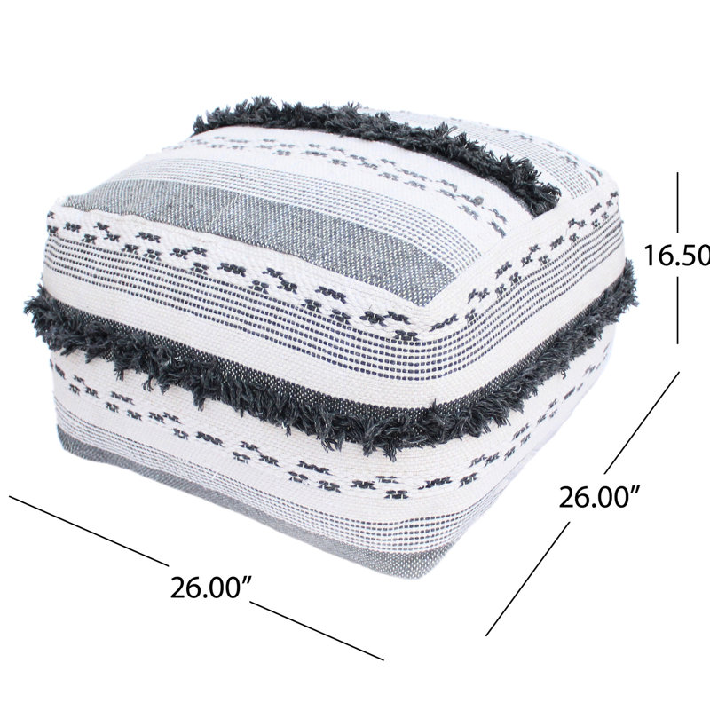 Faux Large Pouf Grey, 26"x26", 200 Lb Capacity, Fully Assembled, Spot Cleaning, Beads Inside Grey Pouf, 26x26", 200-pound Put Together, Clean Only,