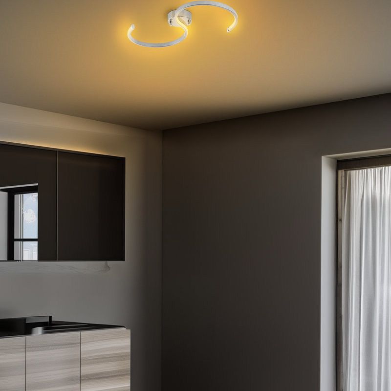 Lustre fantaisie à DEL en métal, Chrome