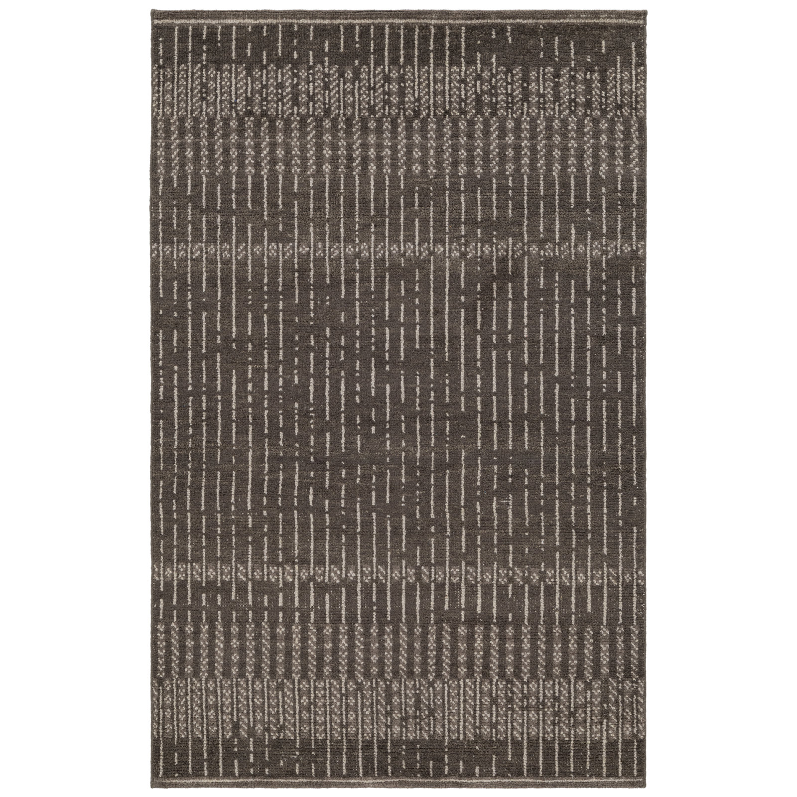 Vanna Hand-Knotted Striped Wool Rug, Grey, 7'9x9'9