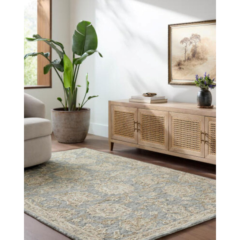 Jadalys Hand Tufted Wool Oriental Indoor Rug, Rectangle 10' x 14'