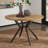 Etna Pine Round Solid Wood Top Metal Base Dining Table-75326125