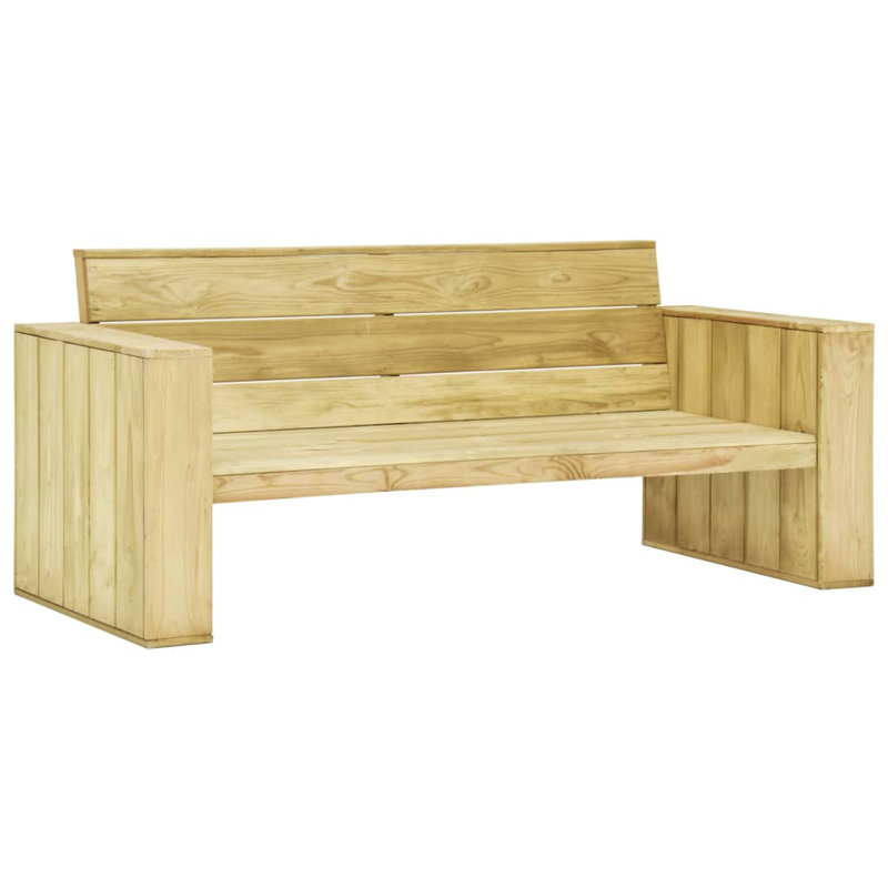 Azra Solid Wood Outdoor Bench, 76cm H x 179cm W x 76cm D