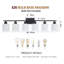 Éclairage pour meuble-lavabo noir 6 lumières, luminaires de salle de bain modernes 38 po pour miroir, luminaires de salle de bain mat, appliques murales noires pour le salon de la chambre à coucher