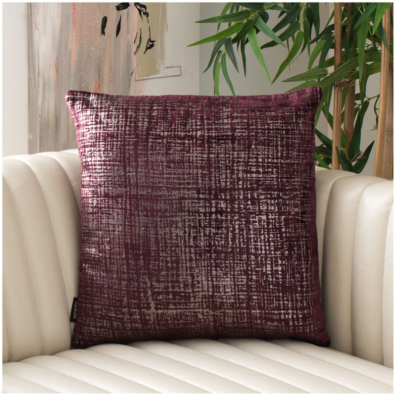 Velvet Reversible Throw Pillow, Burgundy