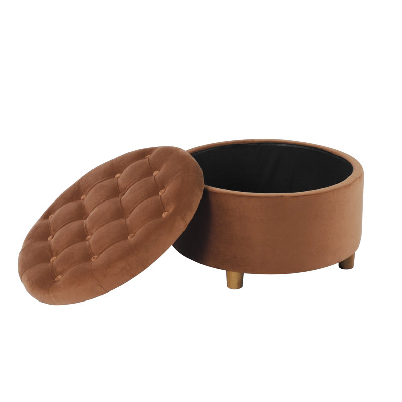 Bhismpal Velvet Ottoman, Spice