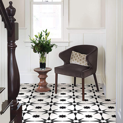 Altair 30.48 x 30.48 cm Vinyl Tile in Black/White 10 Per Pack
