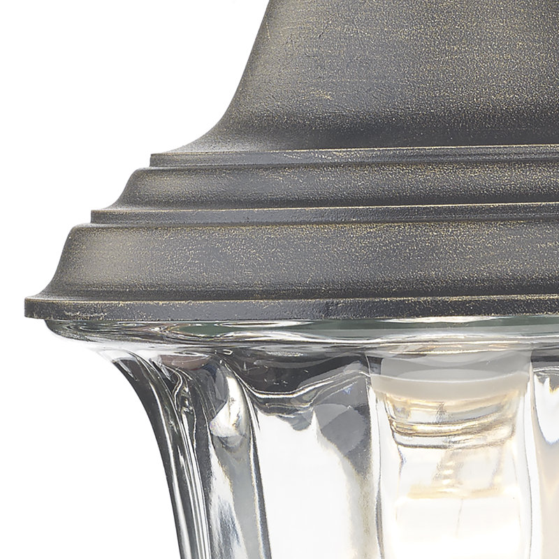 Aafiyah Black / Gold Outdoor Wall Lantern