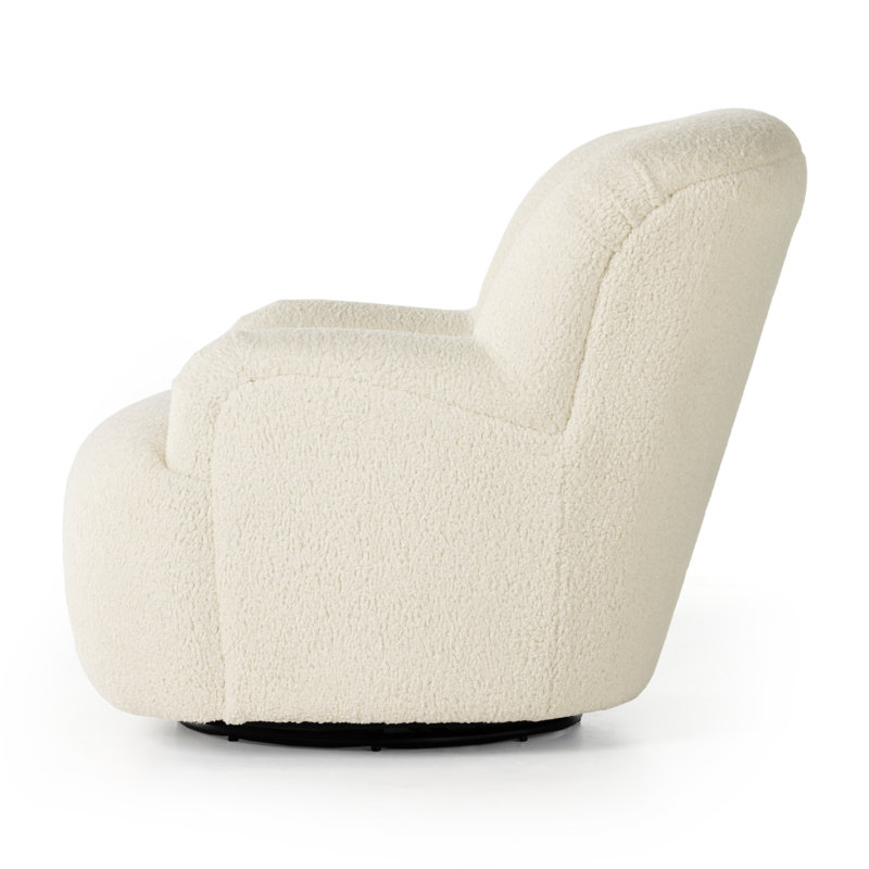 Kadon Swivel Armchair, Sheepskin Natural Sherpa