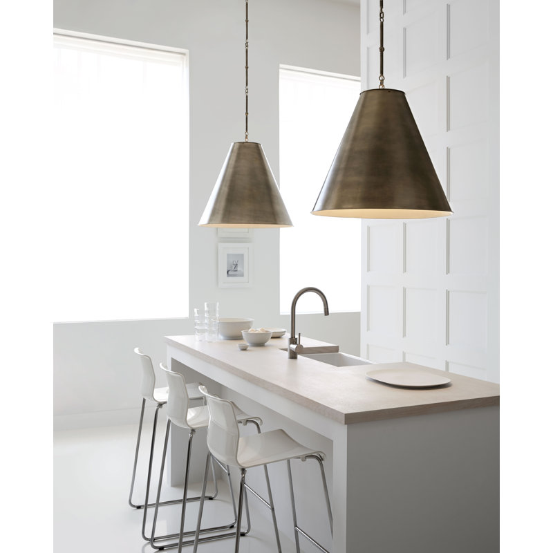 Thomas O'Brien Goodman Large Hanging Lamp, Bronze, Bronze