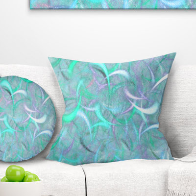 Blue Watercolor Fractal Pattern - Abstract Printed Pillow
