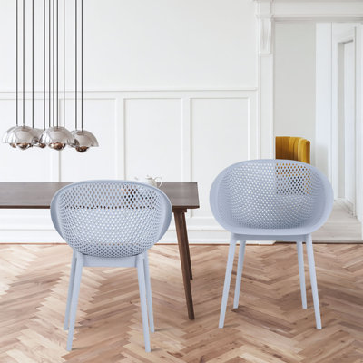 Ensemble moderne de 2 chaises de salle d'attente en plastique PP pour chaises d'intérieur et d'extérieur