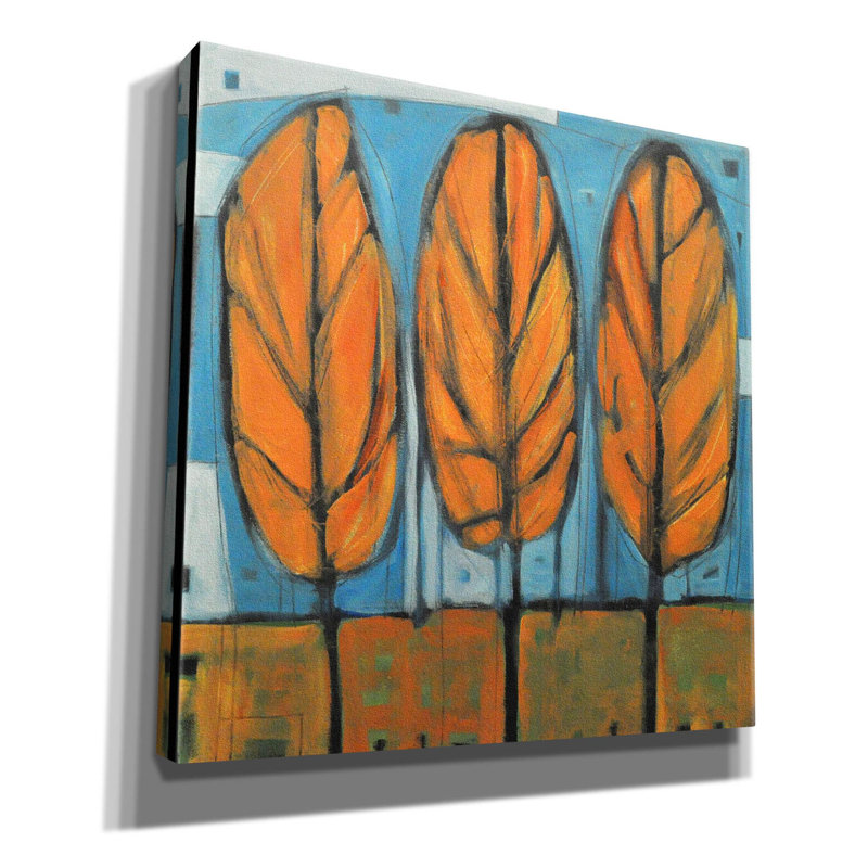 Toile rouge, «Fall Trees» par Tim Nyberg, art mural sur toile, H 26 po x l 26 po x P 1,5 po