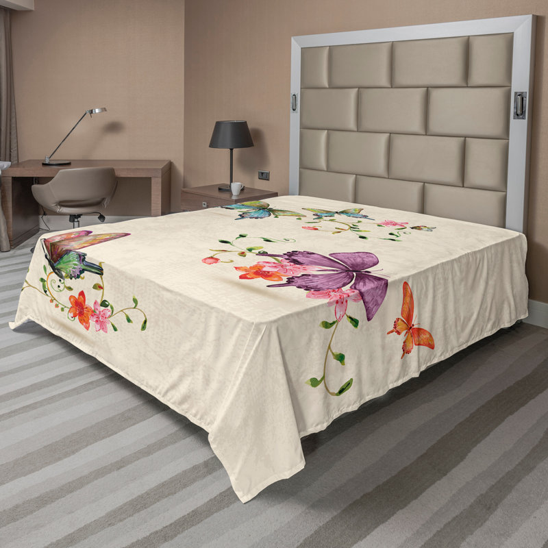 Multicolore Ambesonne, Drap plat pour très grand lit californien