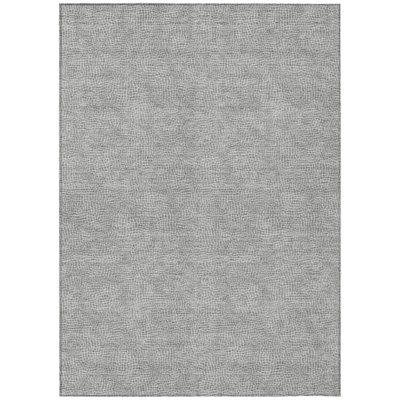 HomeRoots 5' X 8' Gray And Ivory Geometric Washable Indoor Outdoor Area Rug
