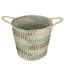 Panier en ruppie maritime naturelle 14 po avec détails noir sarcelle et blanc