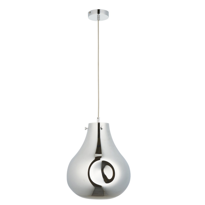 Raritan 1 - Light Chrome Teardrop Pendant, Chrome Metallic