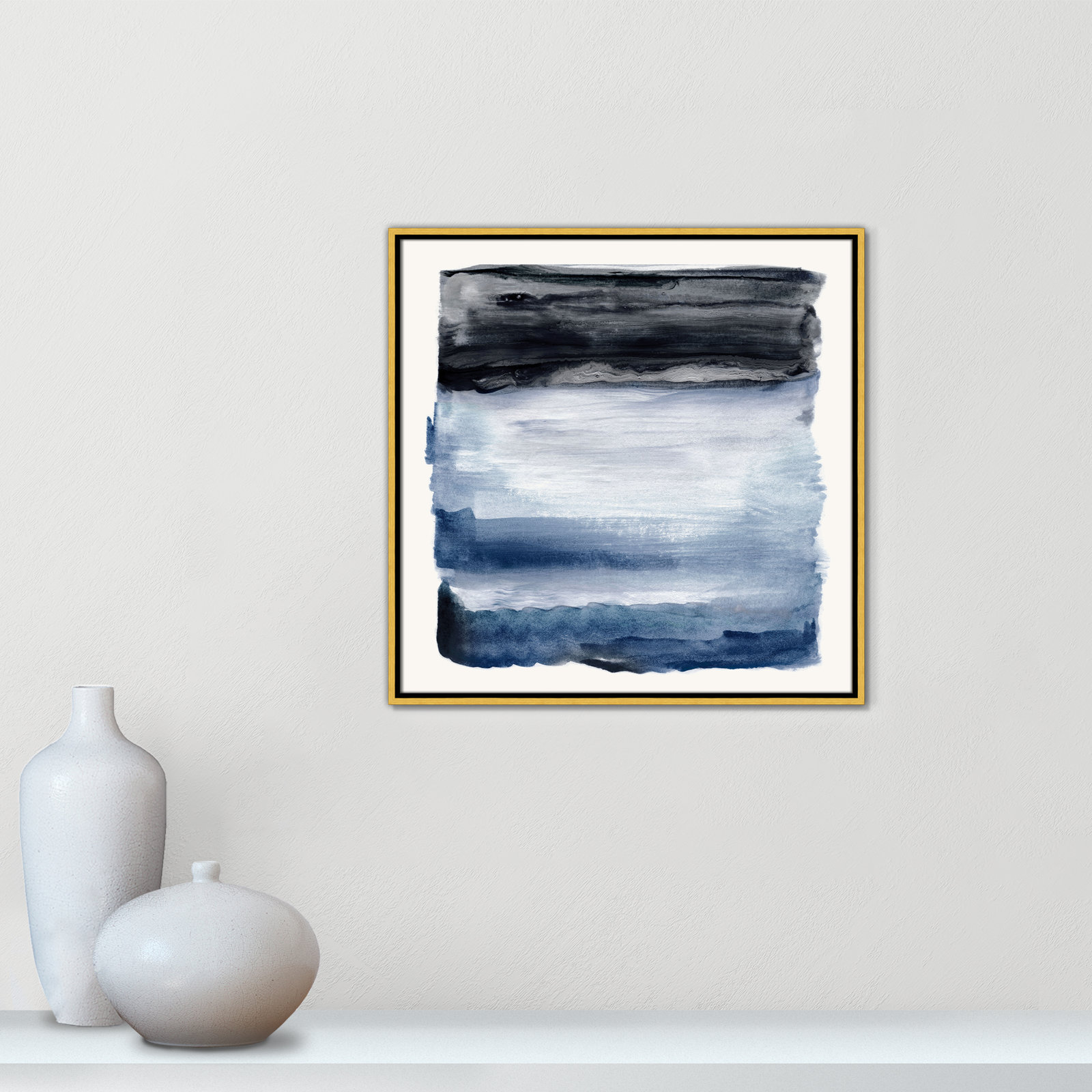 Navy Sky I Print by Nan, 25.5" H x 25.5" W, Gold