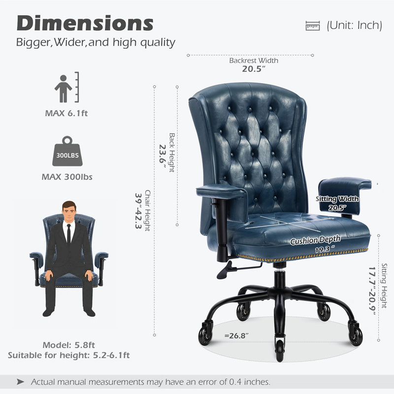 Chaise de bureau Carraton, Bleu