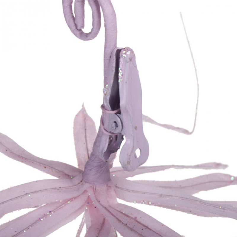 5cm Metal Plants & Flowers Holiday Shaped Ornament, Pale Pink