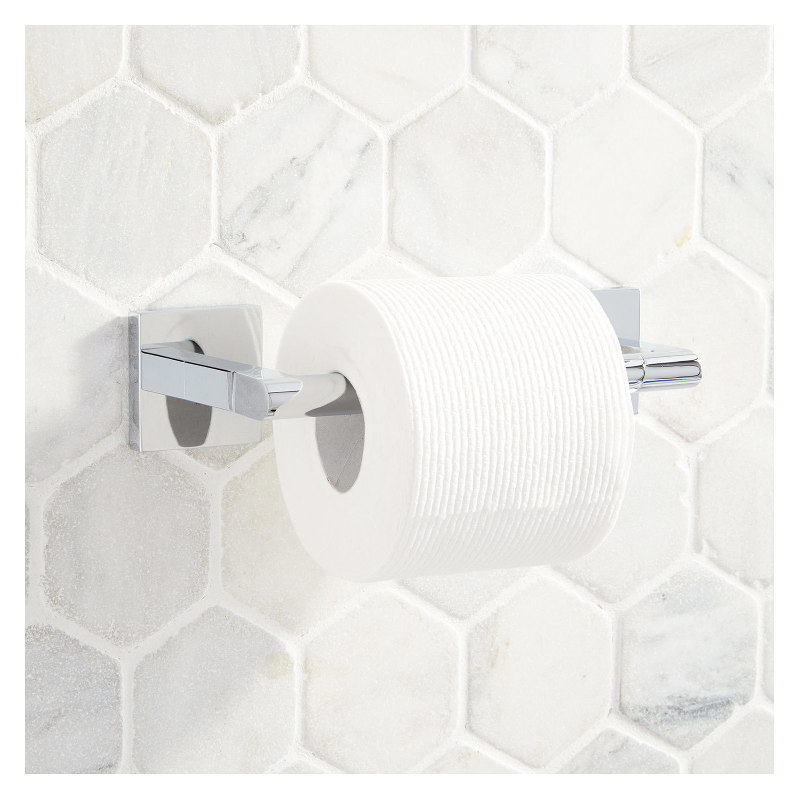 Hibiscus Wall Mount Toilet Paper Holder, Chrome